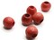 6 21mm x 19mm Red Orange Round Vintage Wood Large Hole Loose Beads